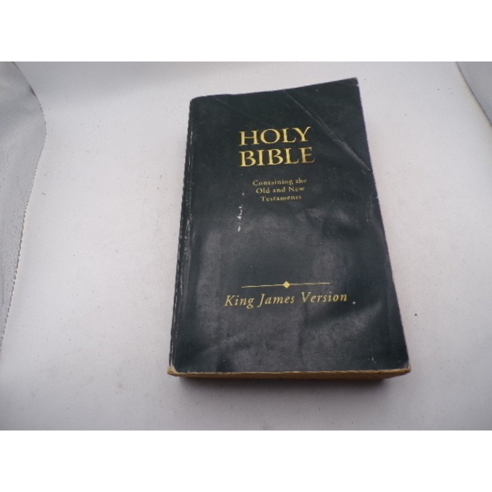 Vintage Holy Bible King James Version KJV Old New Testament Black Gold Lettering